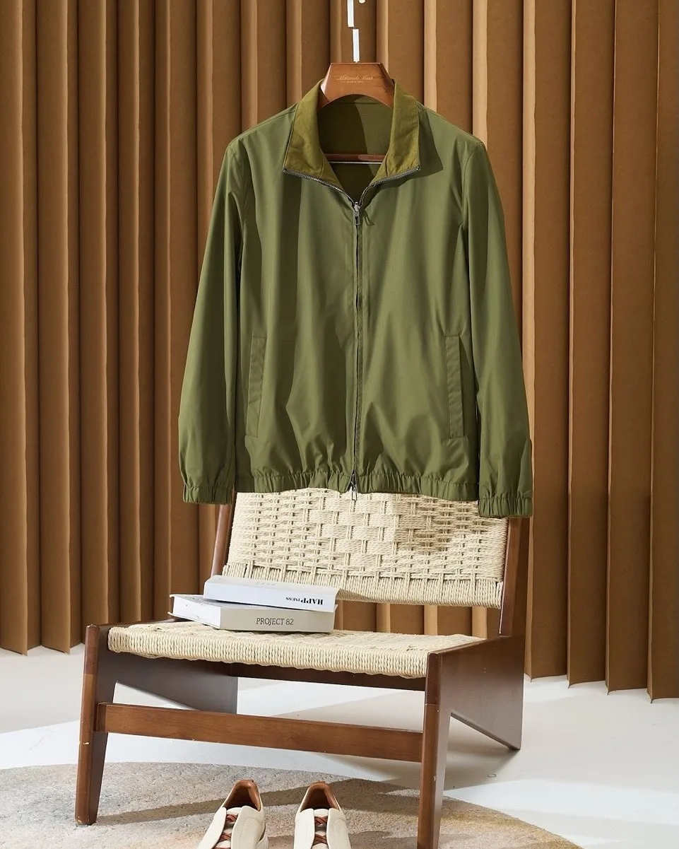lightweight zip-up blouson jacket photo 1
