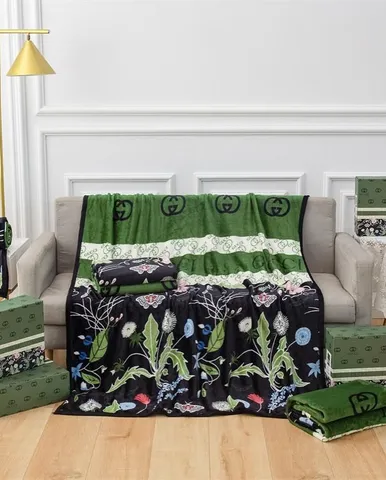 Gucci botanical luxury throw blanket