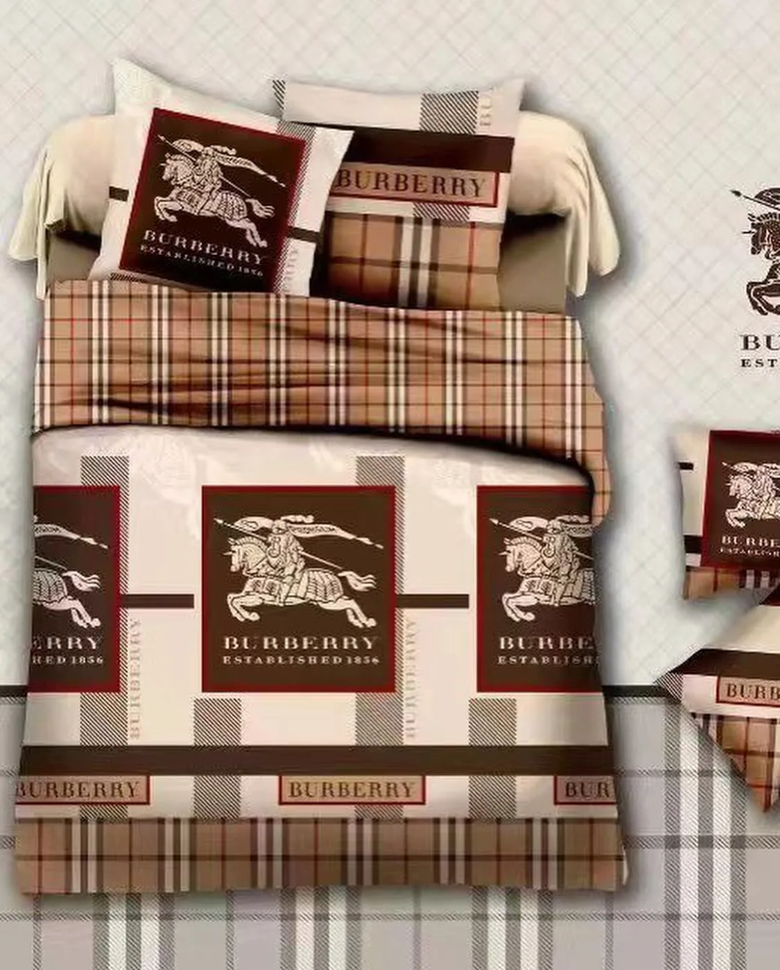 Burberry plaid bedding set photo 1