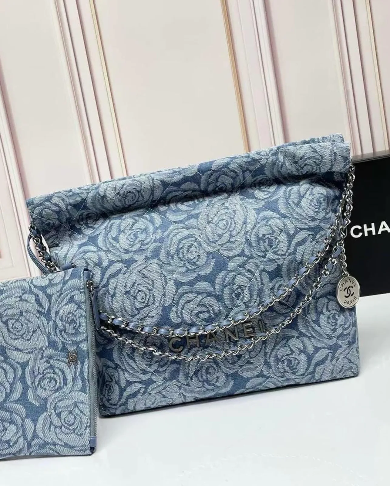 Chanel Denim Camellia Flap Bag photo 1