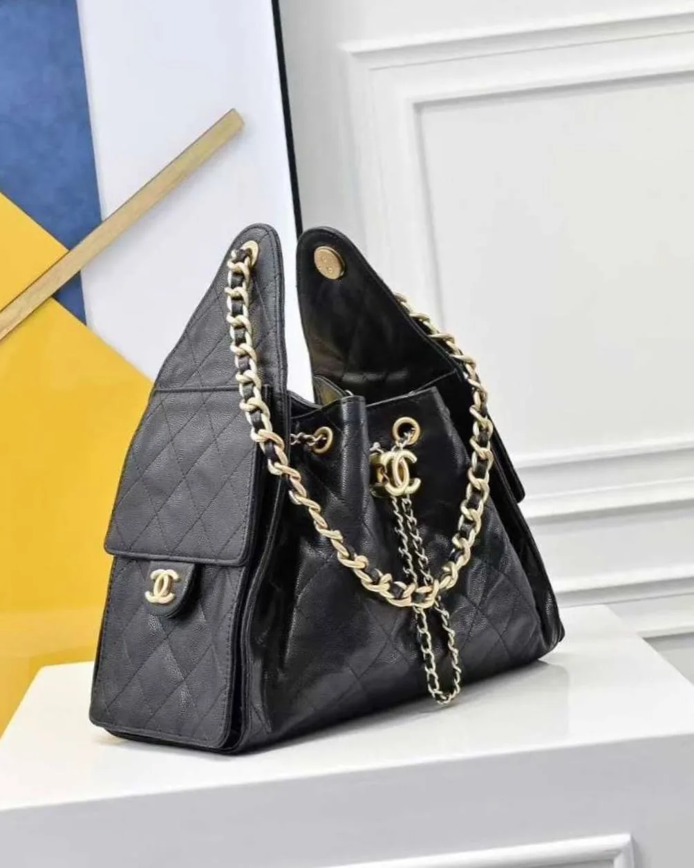 Chanel CC Quilted Bucket Bag photo 2