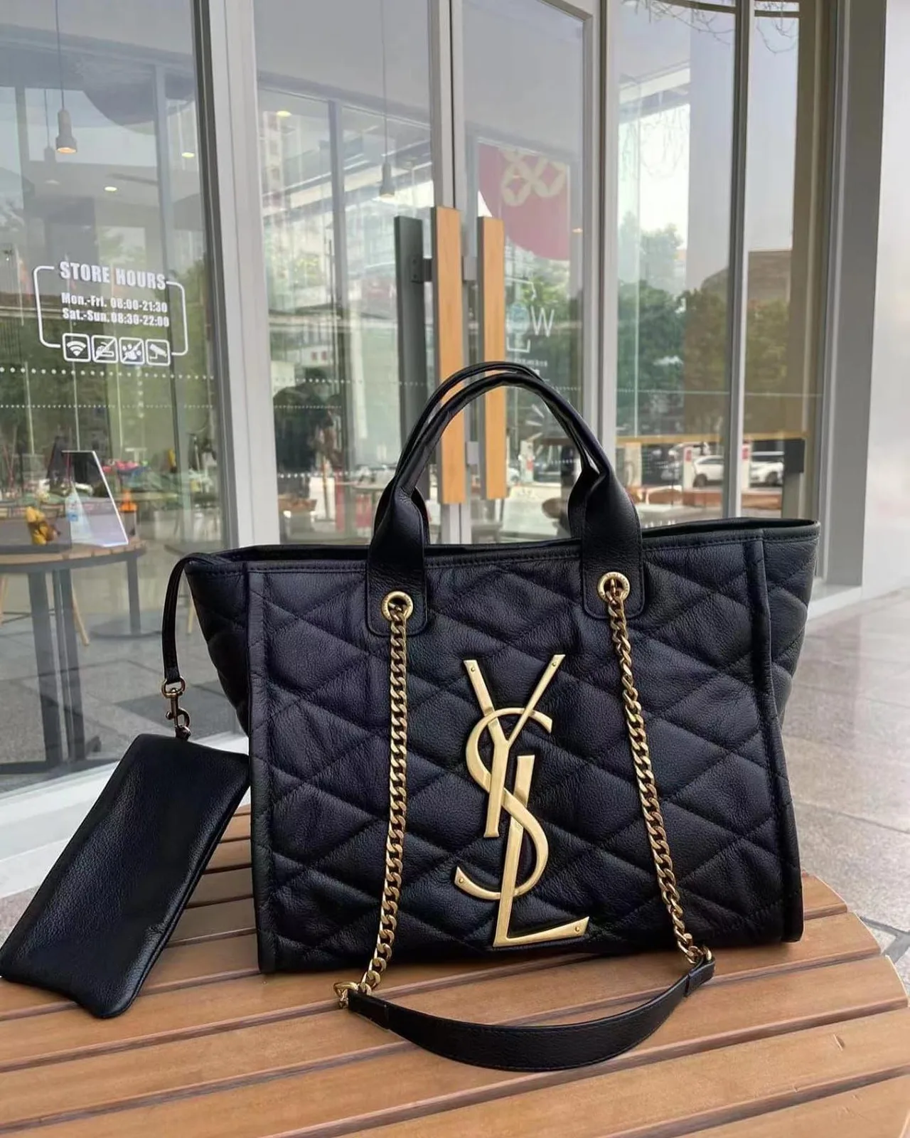 Saint Laurent Cabas Rive Gauche quilted tote photo 1