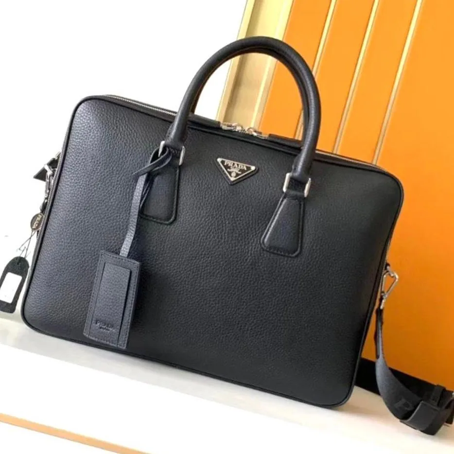 Prada leather briefcase photo 1