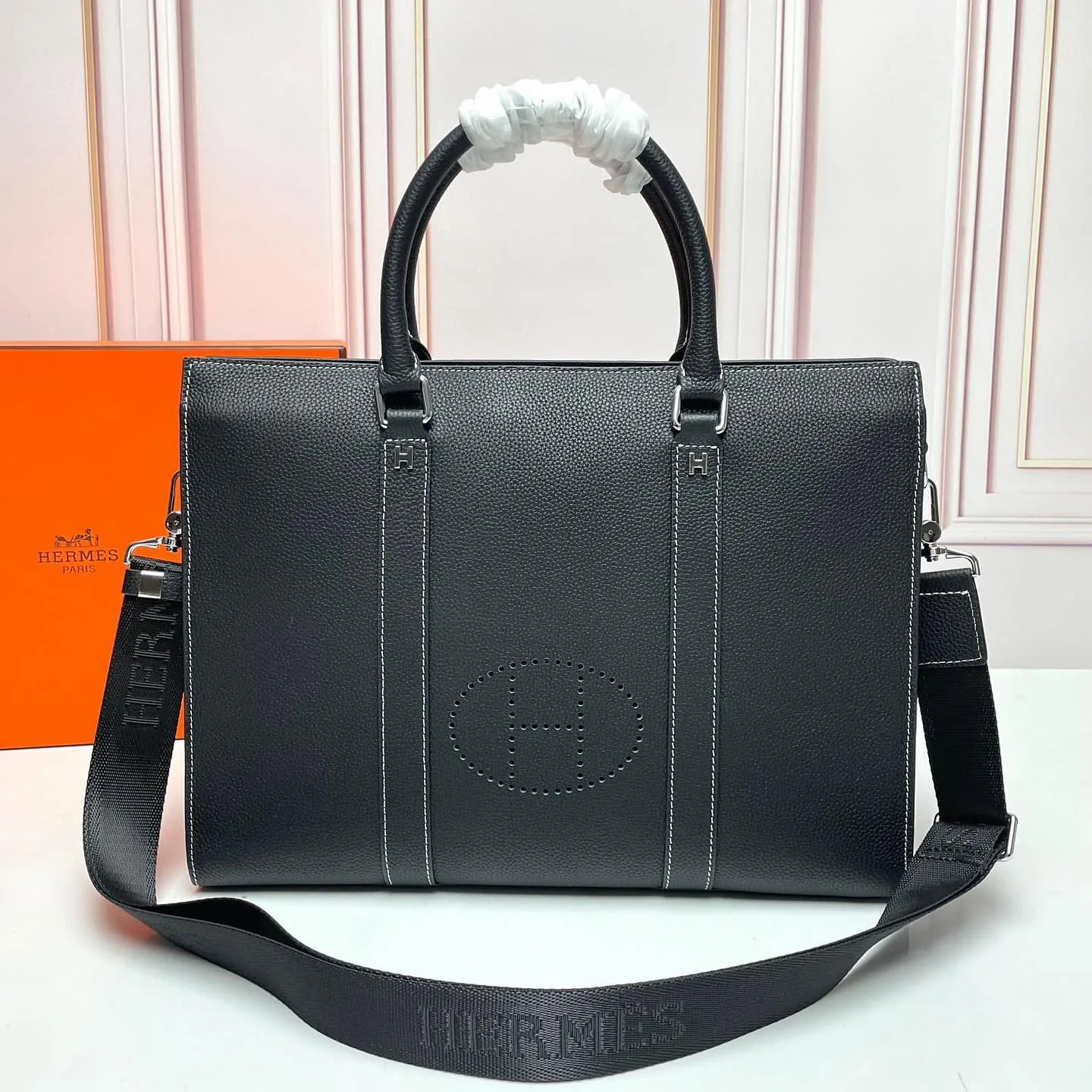 Hermès leather briefcase (H-stitch) photo 1